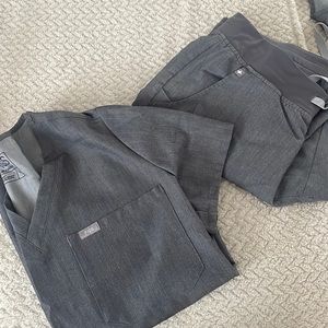 Grey FIGS scrub set - heather grey